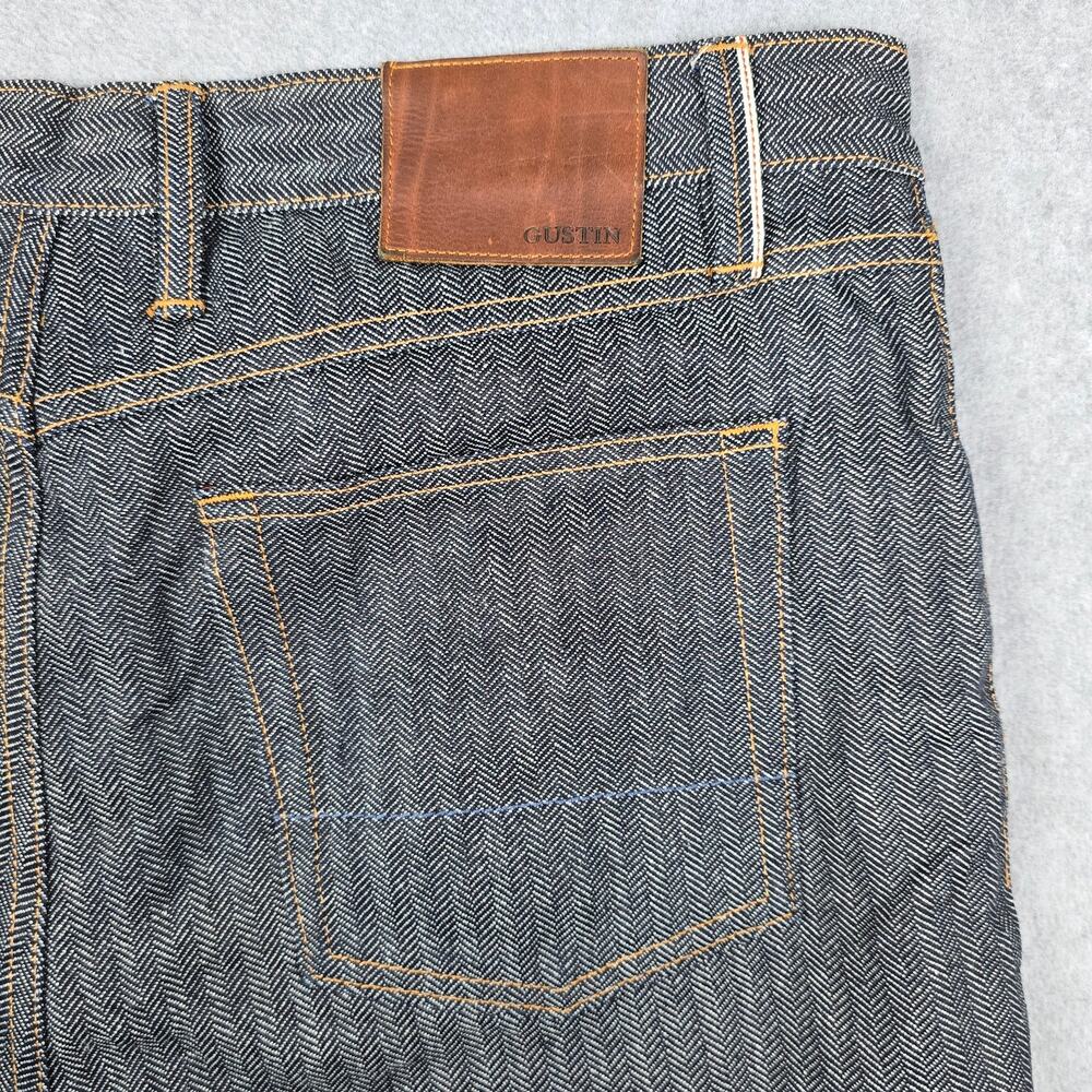 Gustin Mens 38x30 Button Fly 562 Herringbone Jeans - Picture 8 of 16